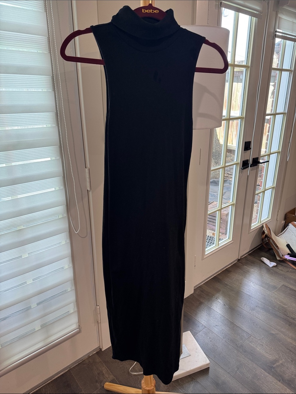 Zara Black Sleeveless Turtleneck Maxi Dress